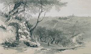 Gezichten in Rome en omgeving: Tivoli met villa van Mecenas door Edward Lear